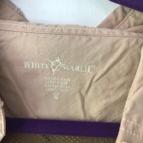 White Marlie Mens Button Down XL - Picture 6 of 6